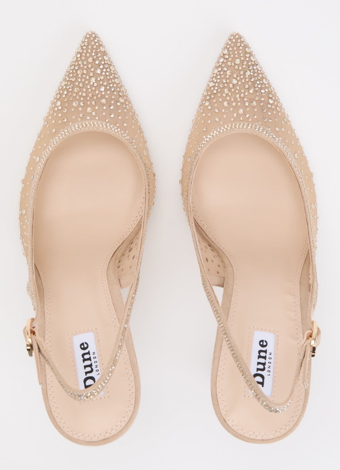 Dune London Compassionate slingback met strass - detail 3 donkerbeige