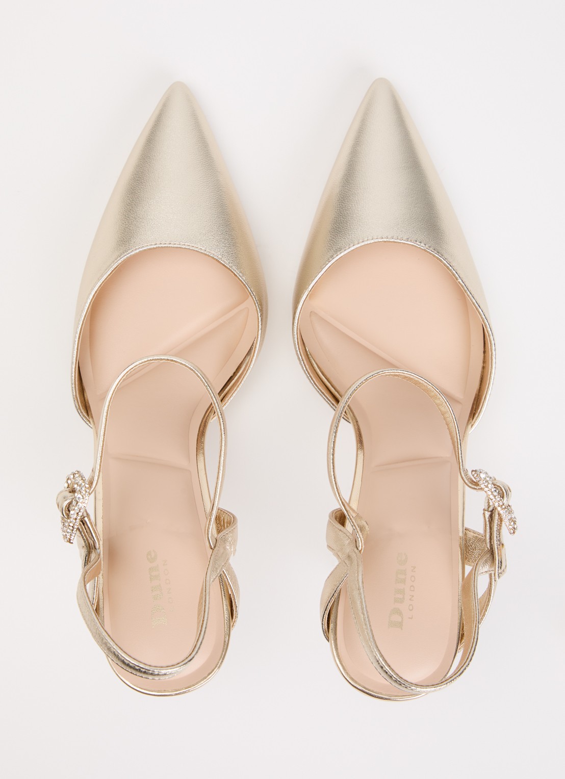 Dune London Compelling pump van leer met strass - detail 2 goud