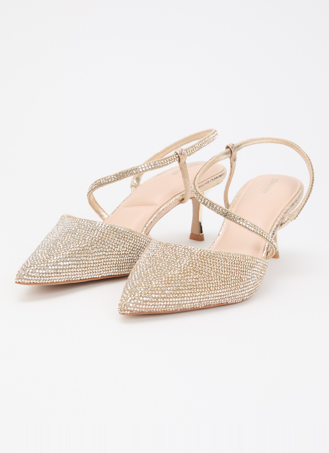 Dune London Competitive slingback met strass - detail 3 goud