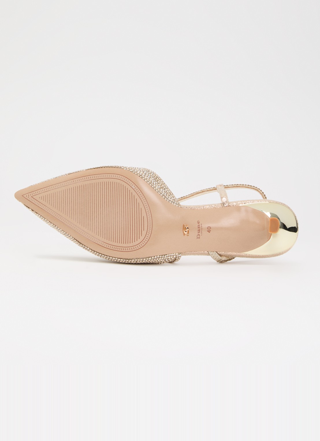 Dune London Competitive slingback met strass - detail 5 goud