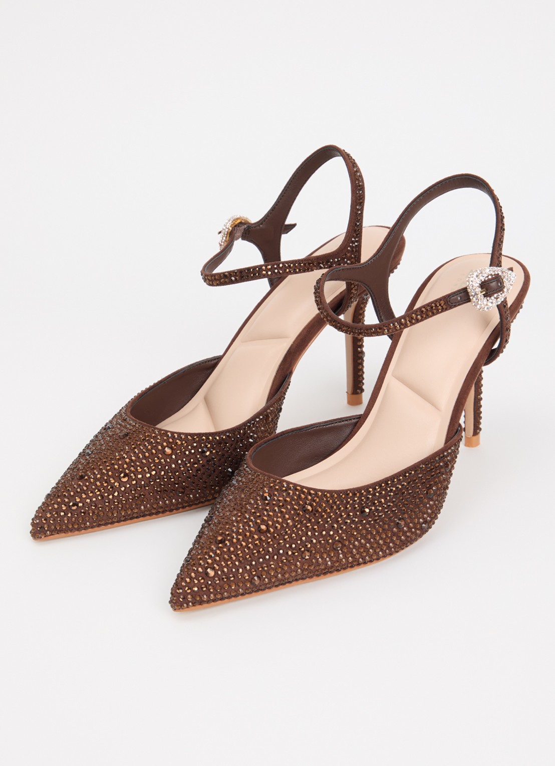 Dune London Compliments slingback met strass - detail 2 bruin