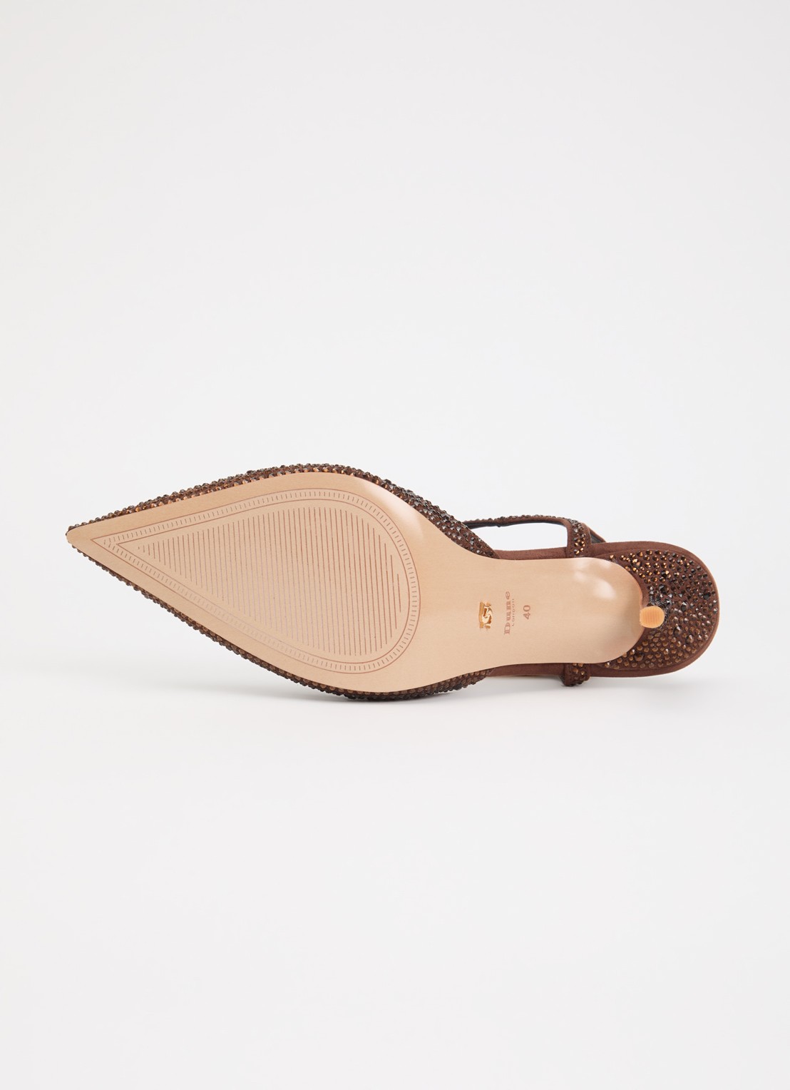 Dune London Compliments slingback met strass - detail 4 bruin