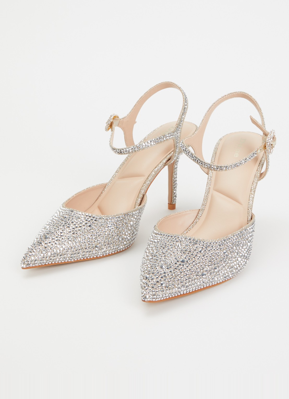 Dune London Compliments slingback met strass - detail 3 zilver