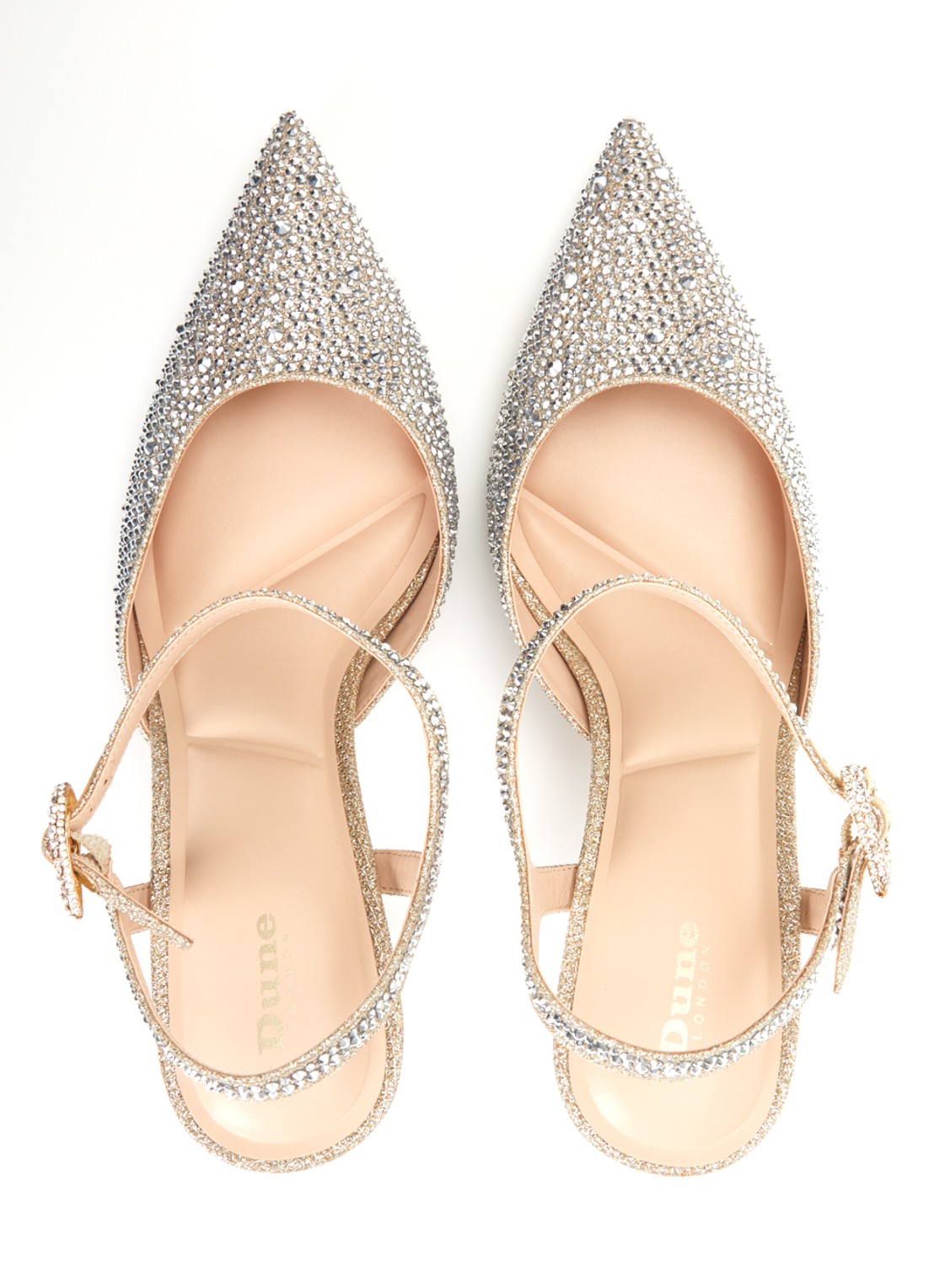 Dune London Compliments slingback met strass - detail 4 zilver