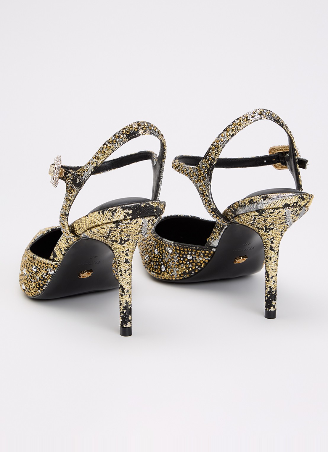 Dune London Confident sandalette met strass - achterkant 2 goud