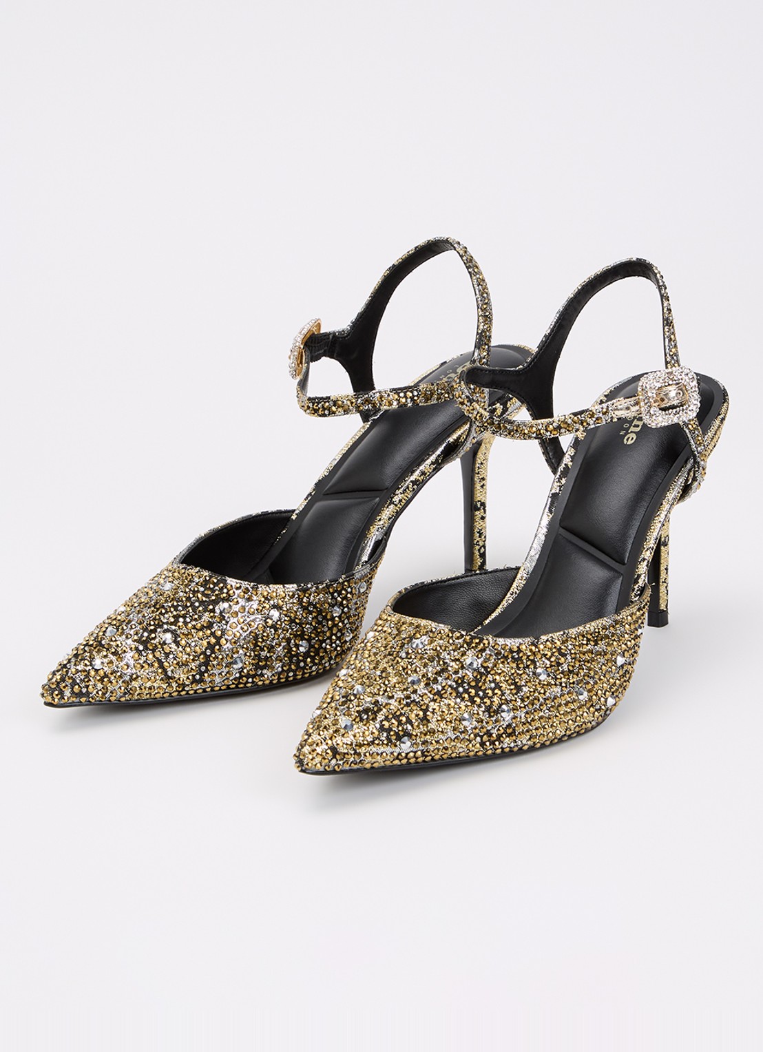 Dune London Confident sandalette met strass - detail 3 goud