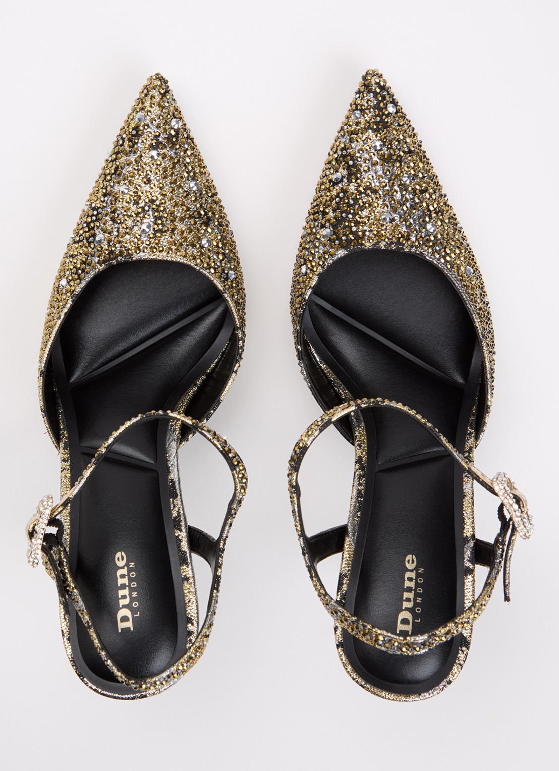 Dune London Confident sandalette met strass - detail 4 goud