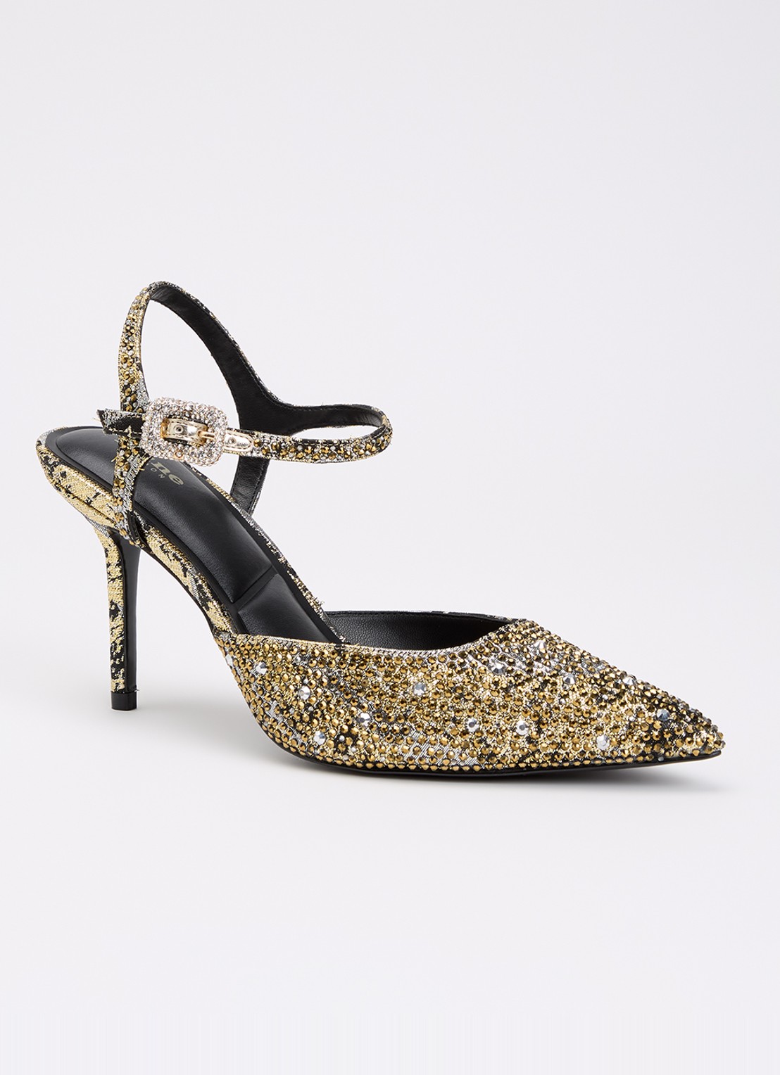 Dune London Confident sandalette met strass - voorkant goud