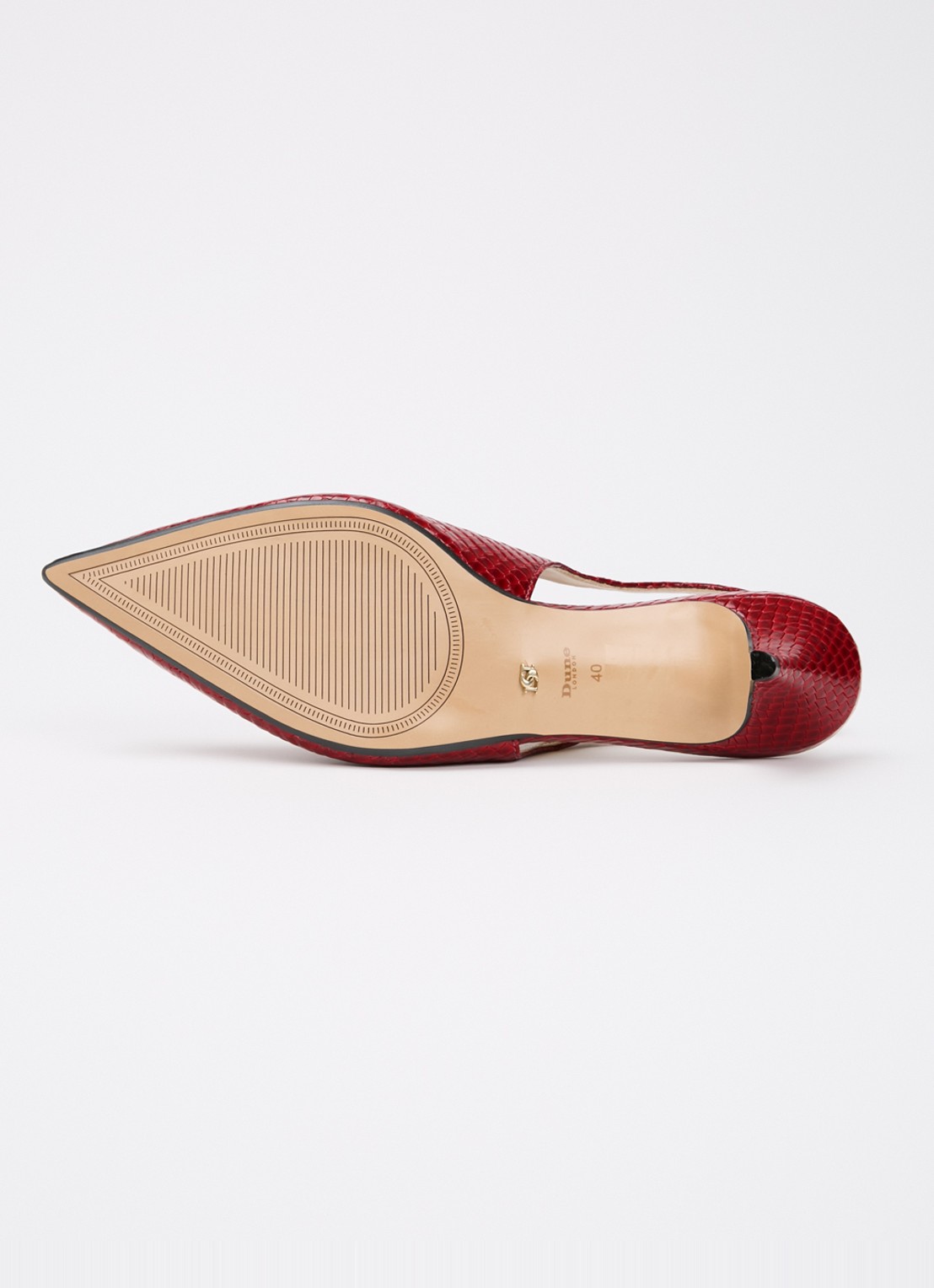Dune London Connect slingback van leer met structuur - detail 4 donkerrood