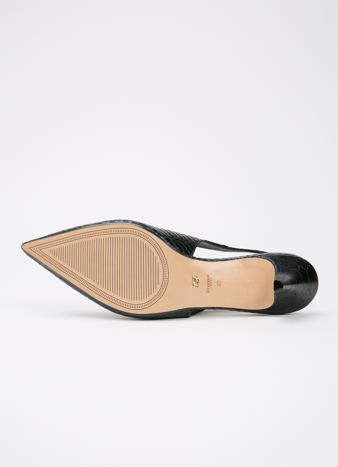 Dune London Connect slingback van leer met structuur - detail 3 zwart