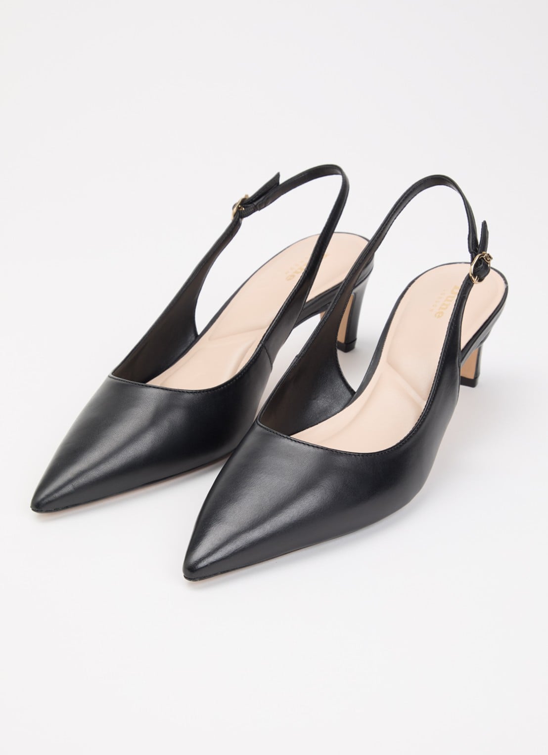 Dune London Connection slingback van leer - detail 3 zwart