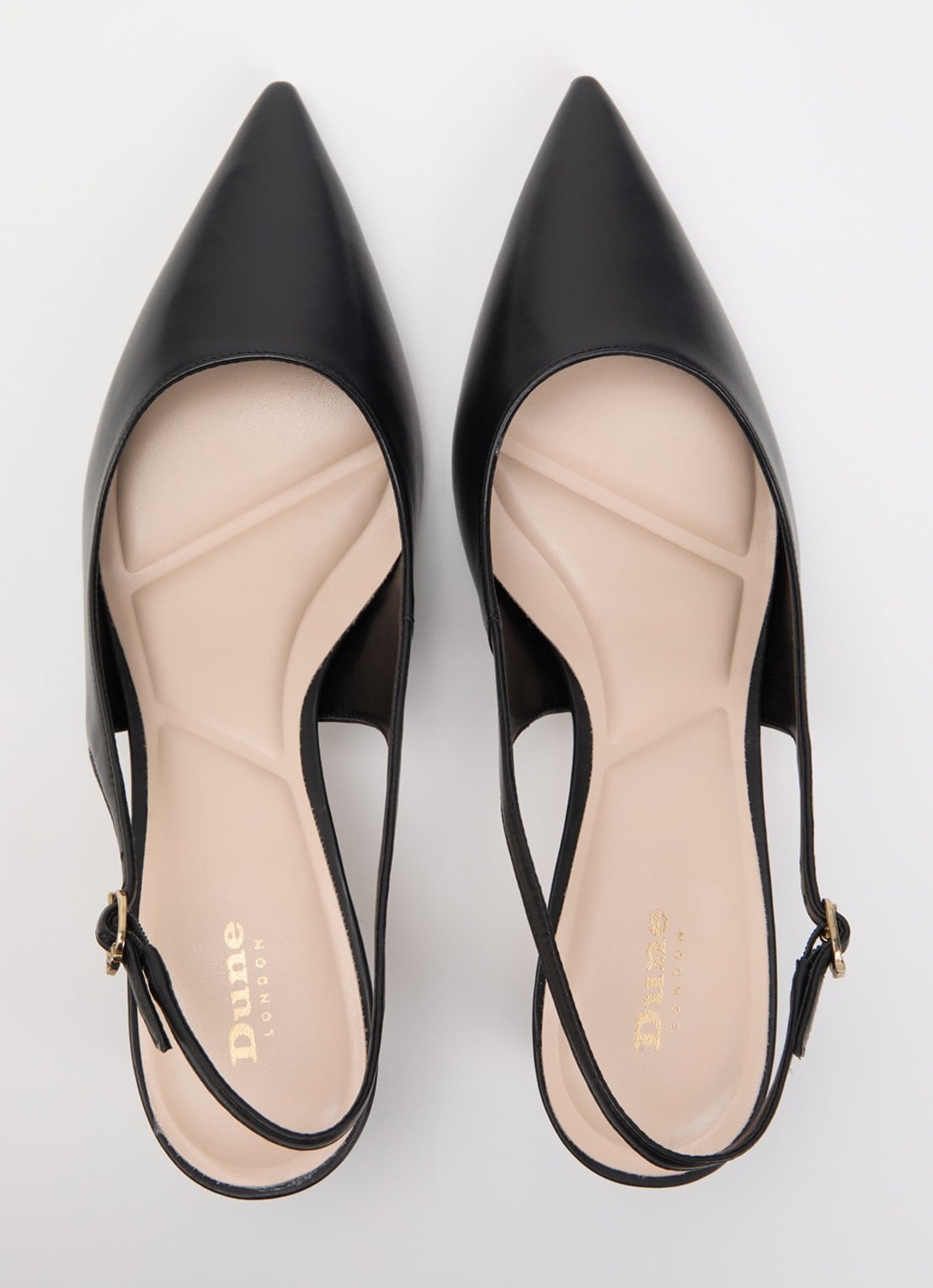 Dune London Connection slingback van leer - detail 4 zwart
