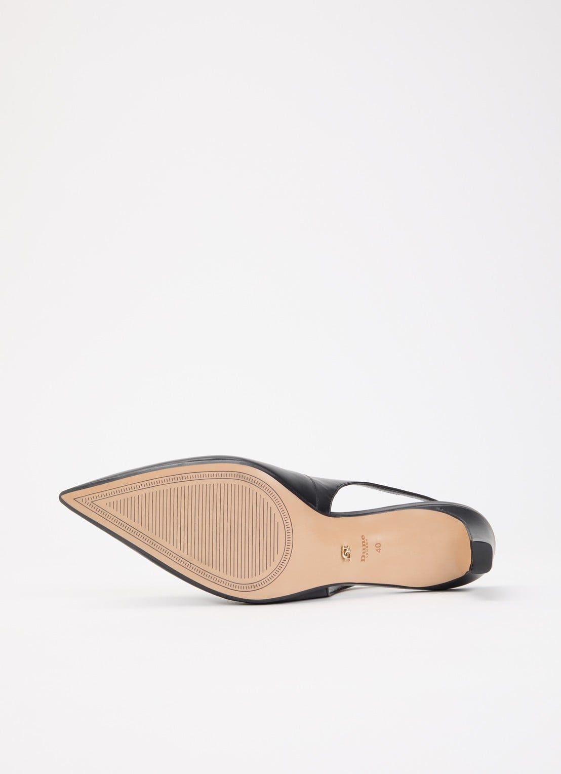 Dune London Connection slingback van leer - detail 5 zwart