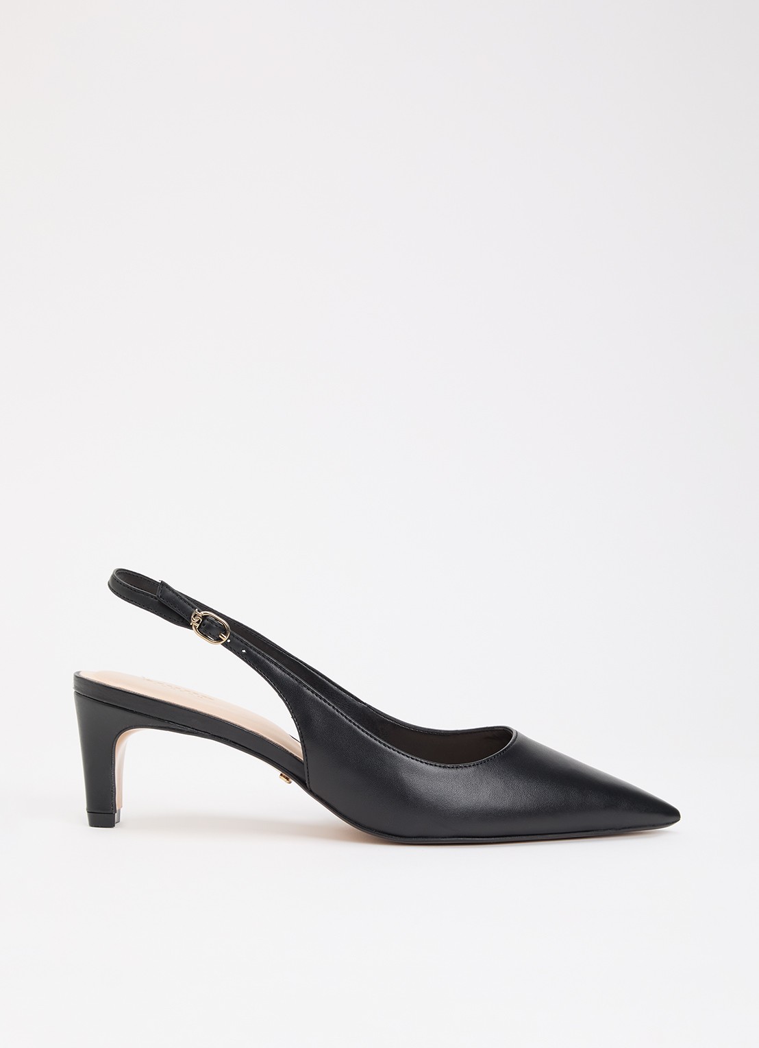 Dune London Connection slingback van leer - voorkant 2 zwart