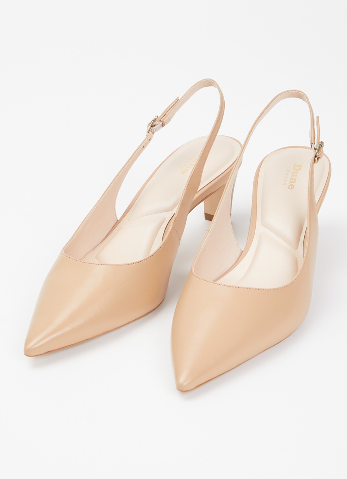 Dune London Connection slingback van leer - detail 2 beige