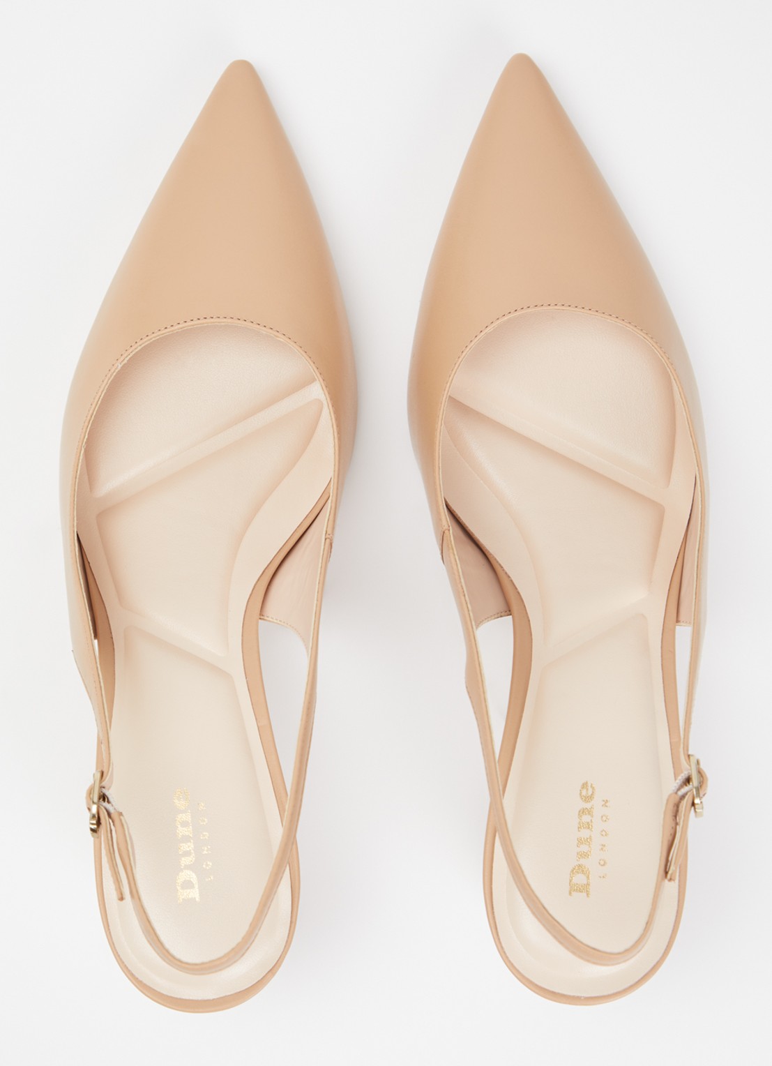 Dune London Connection slingback van leer - detail 3 beige
