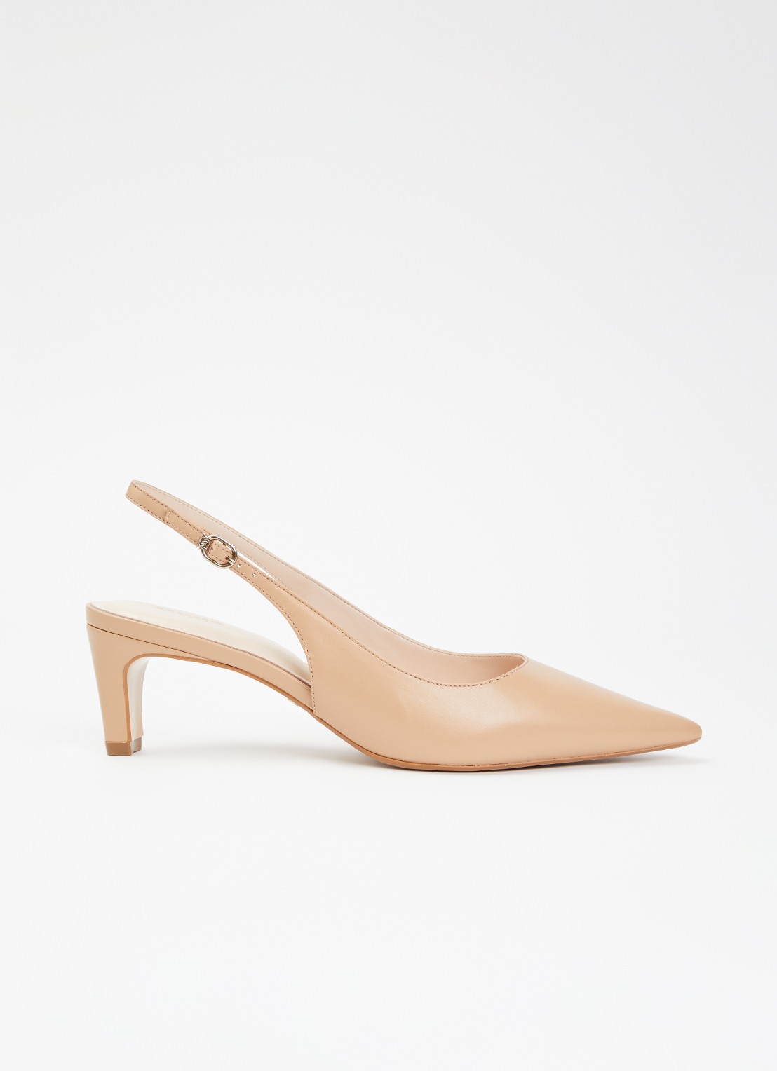 Dune London Connection slingback van leer - voorkant beige