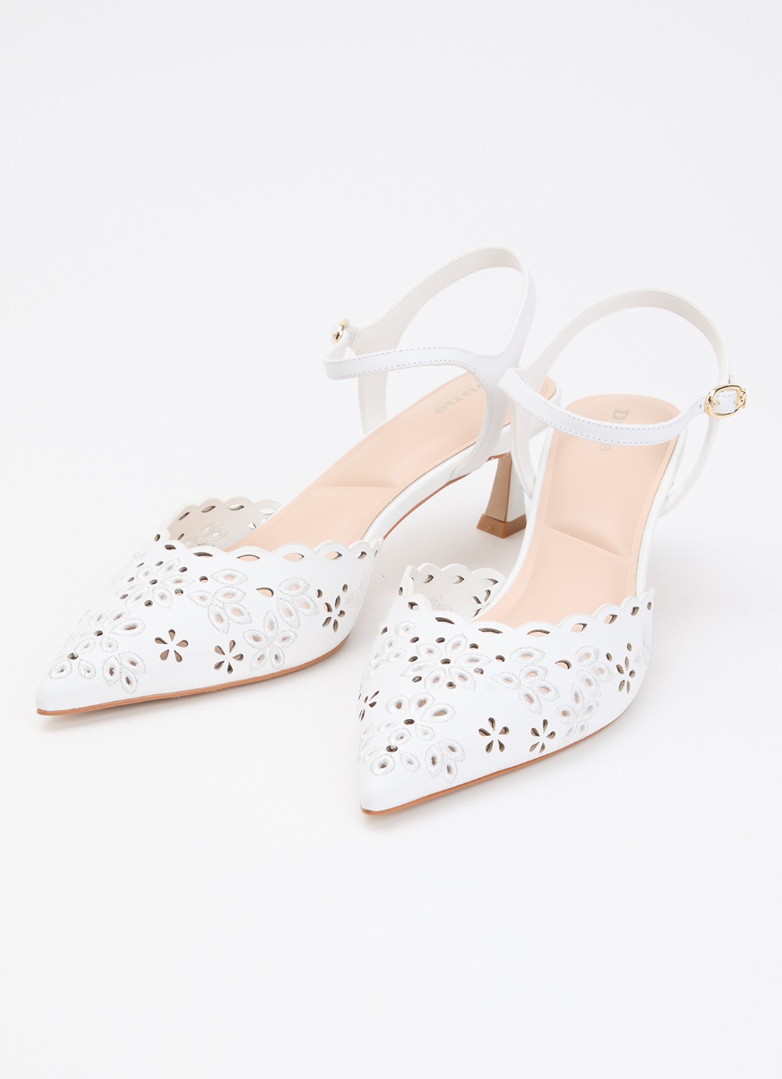 Dune London Convincing sandalette van leer - detail 2 wit