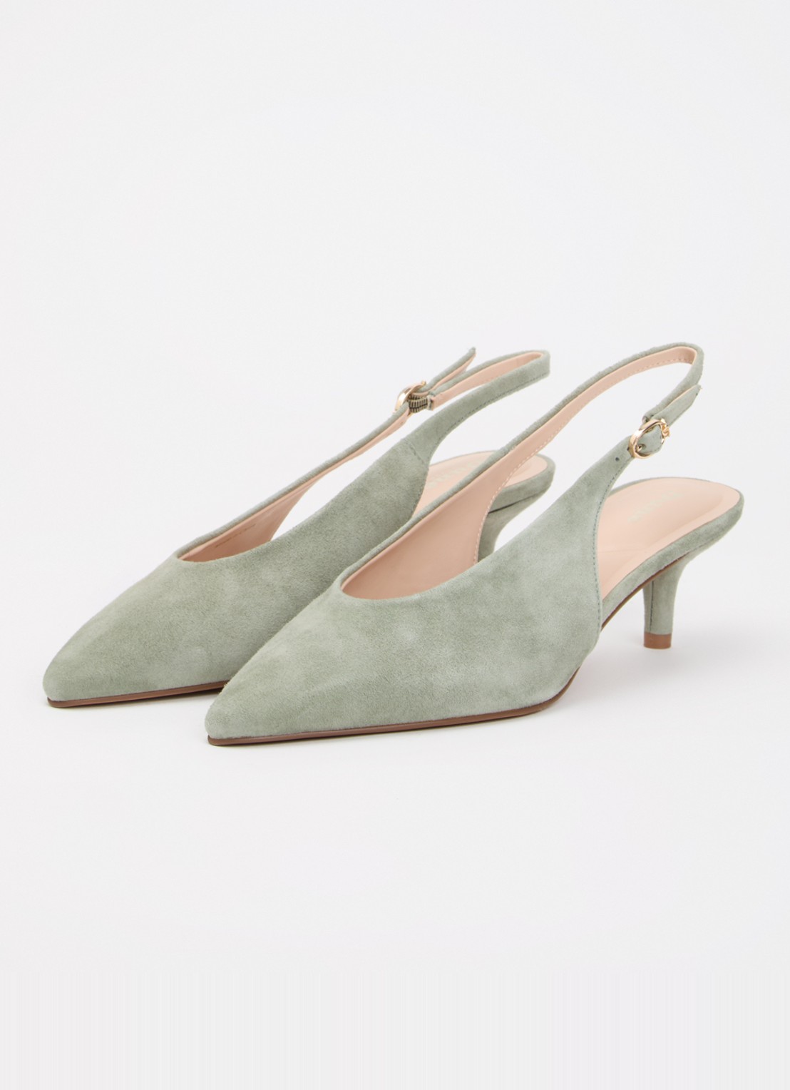 Dune London Crediblity slingback van leer - detail groen
