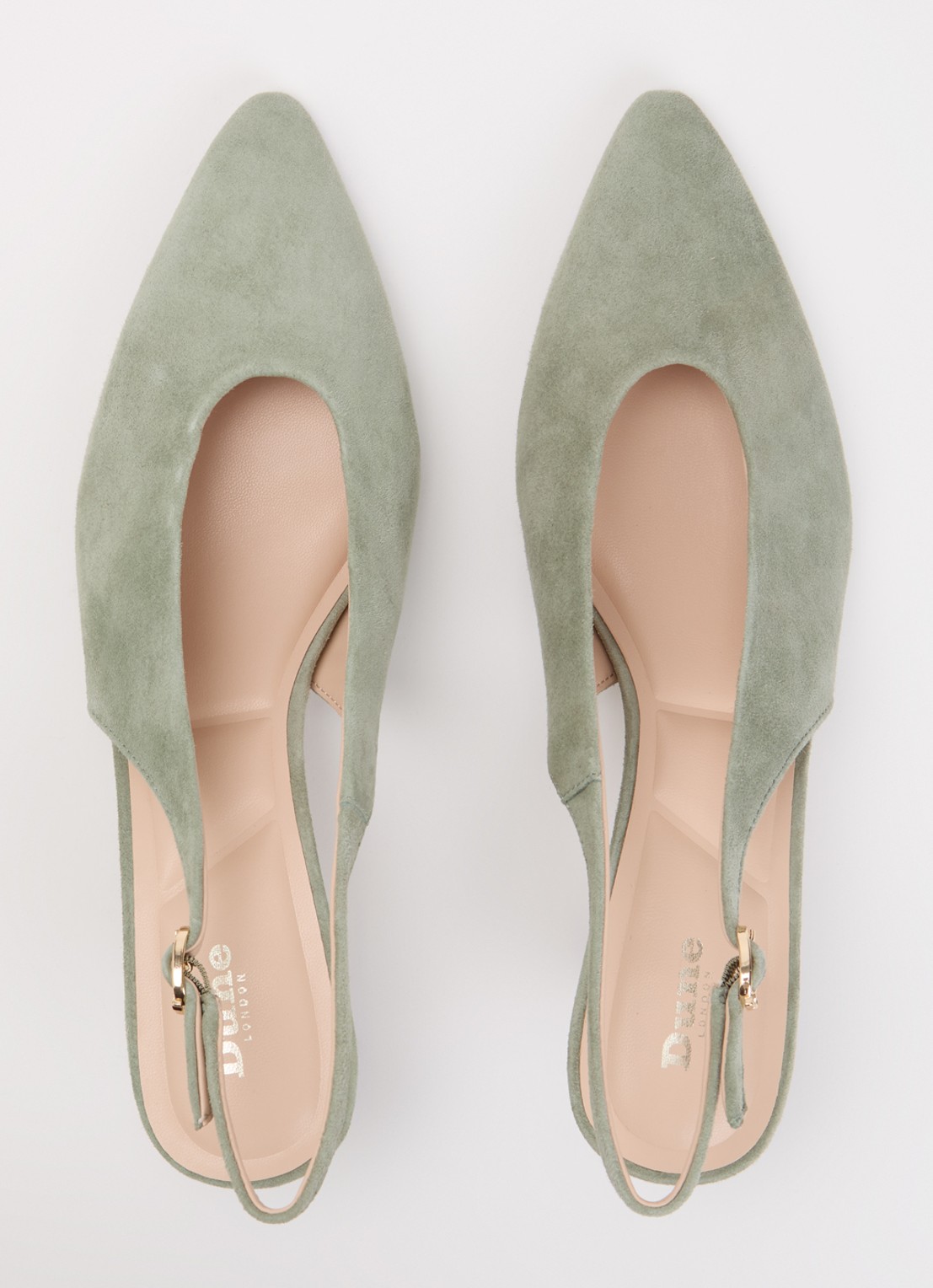 Dune London Crediblity slingback van leer - detail 2 groen