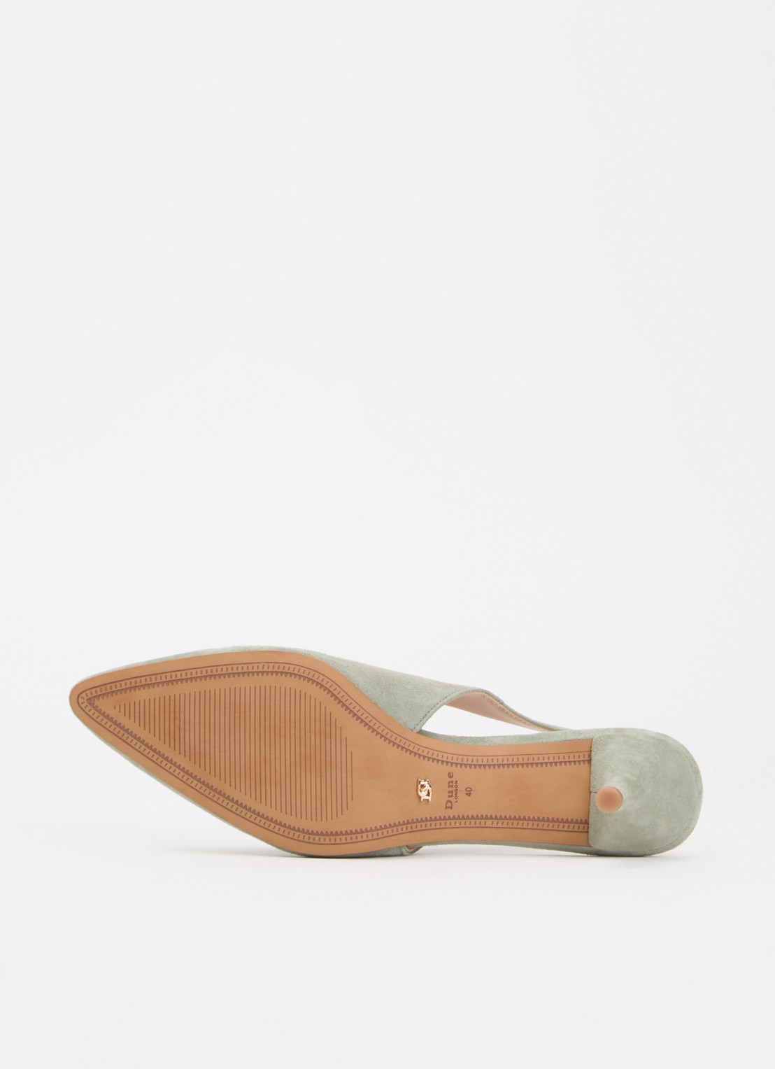 Dune London Crediblity slingback van leer - detail 3 groen