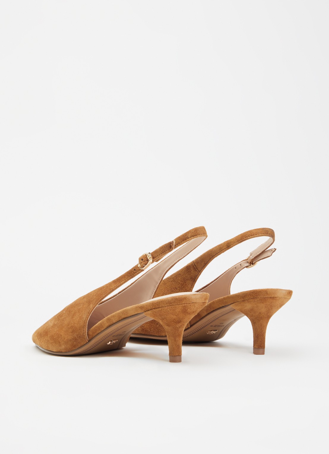 Dune London Crediblity slingback van leer - achterkant camel