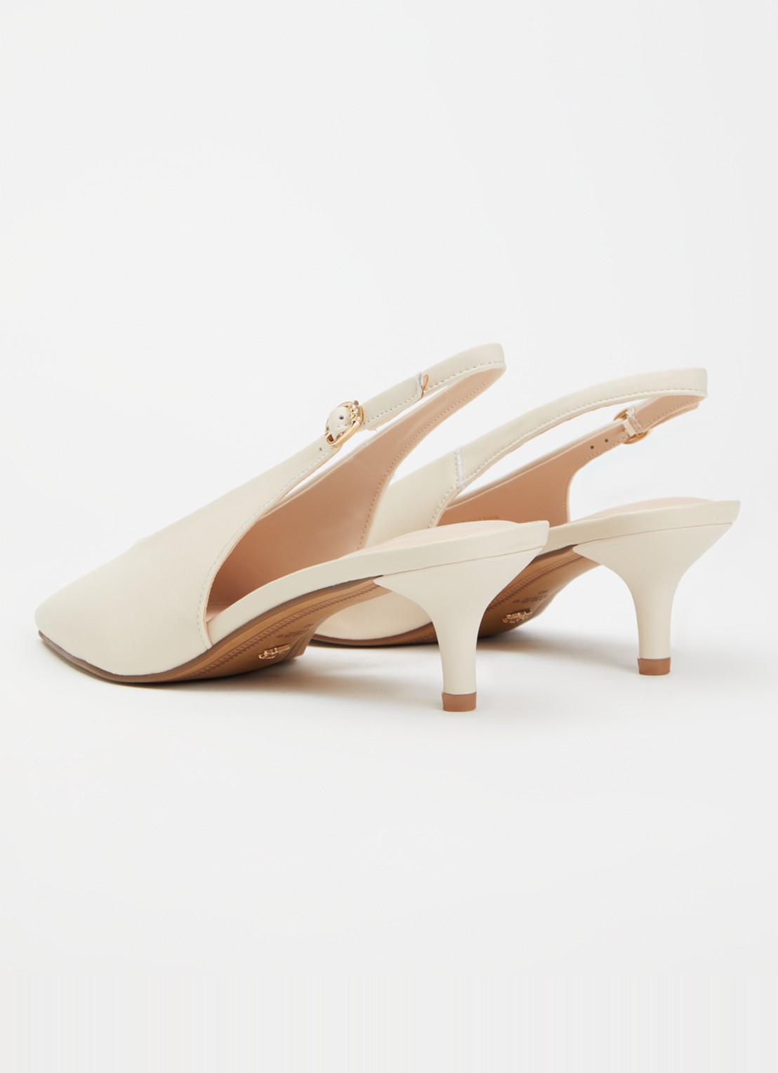 Dune London Crediblity slingback van leer - achterkant 2 creme