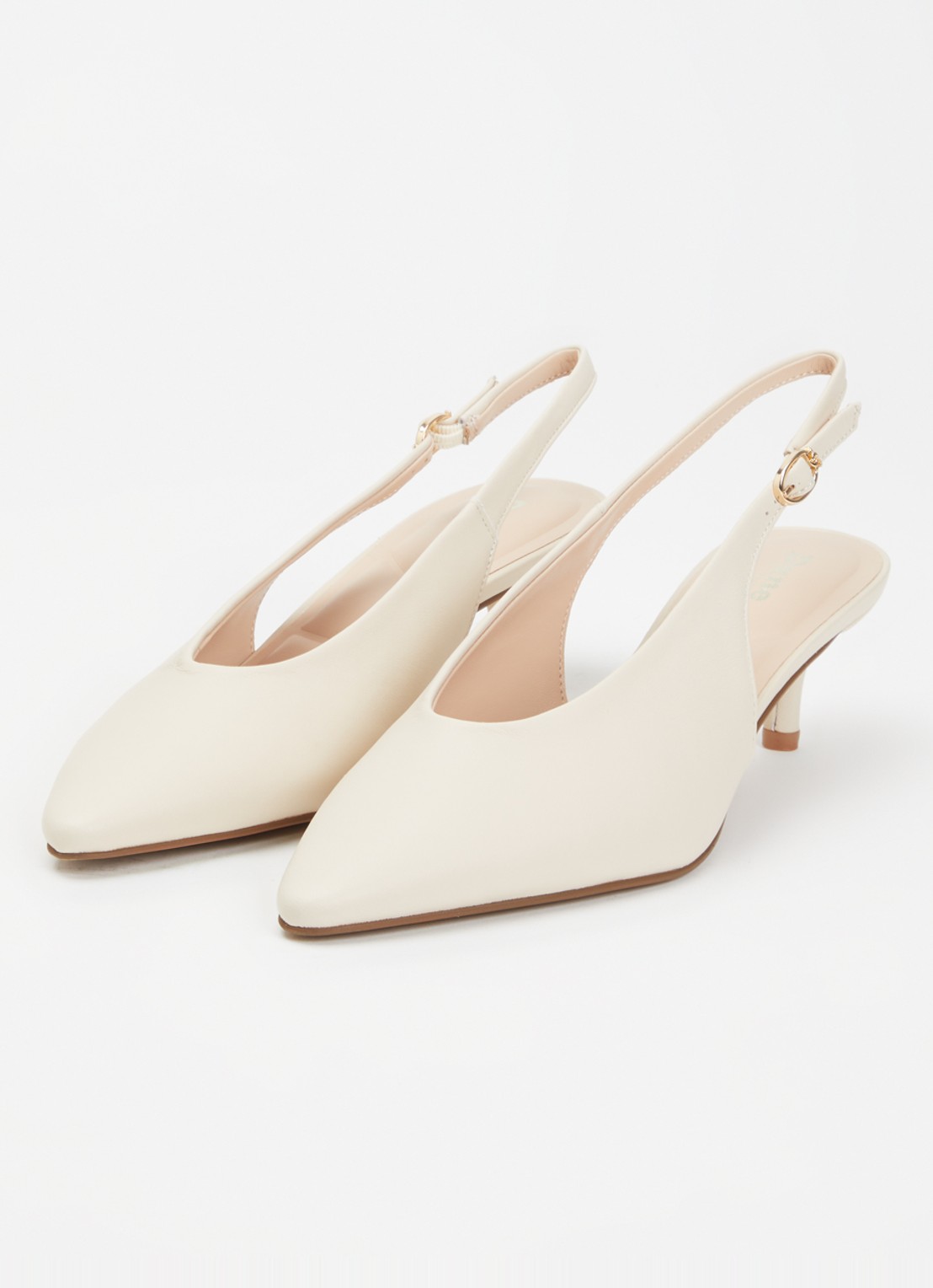 Dune London Crediblity slingback van leer - detail 3 creme