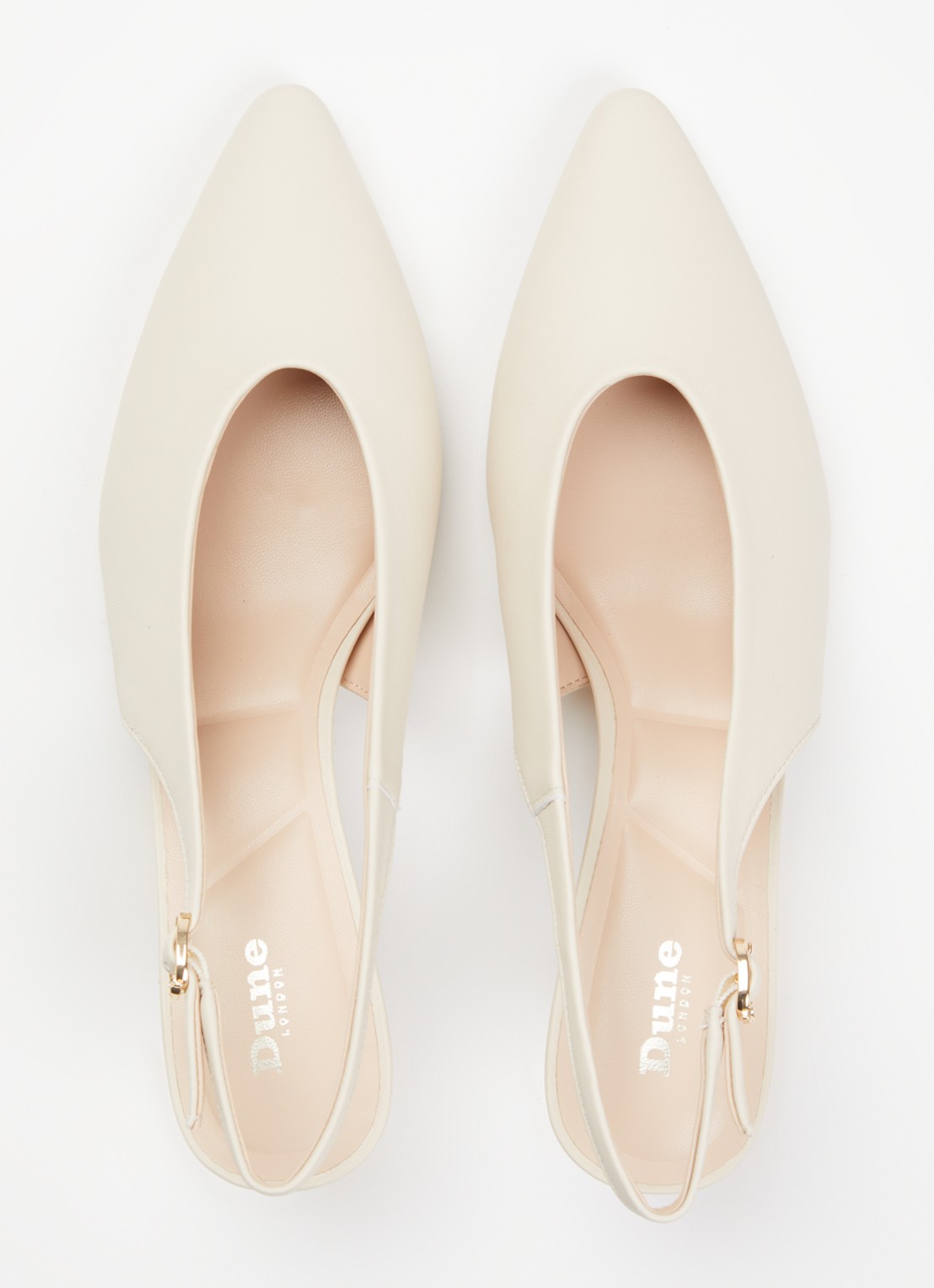 Dune London Crediblity slingback van leer - detail 4 creme