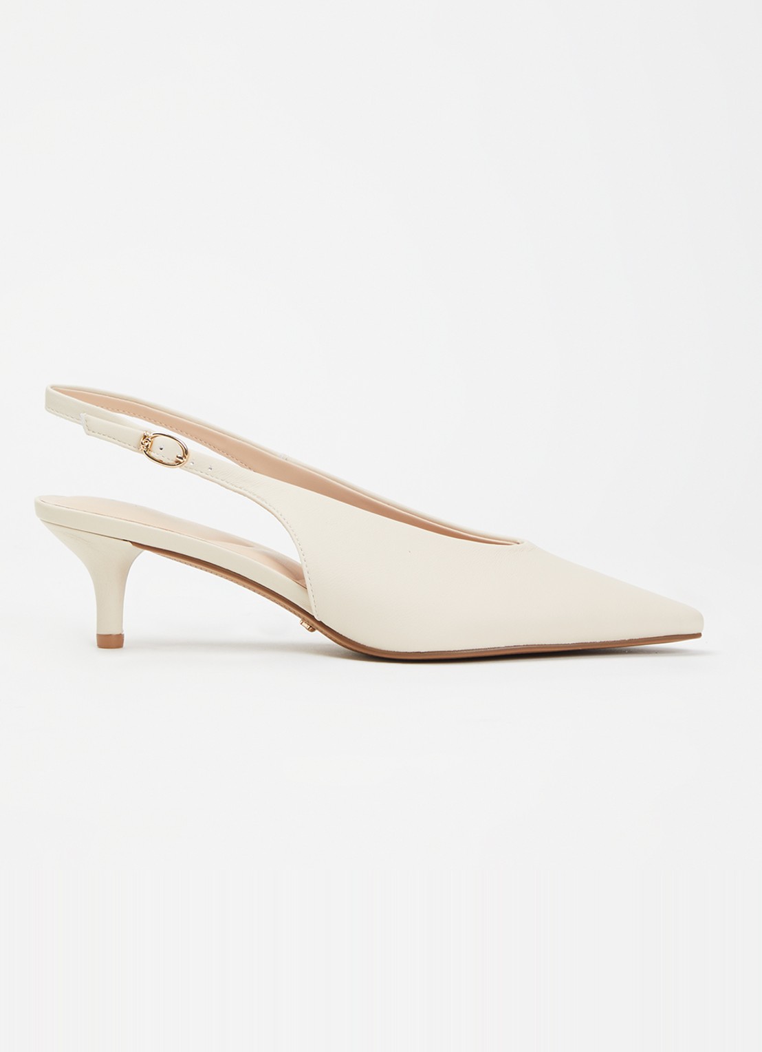 Dune London Crediblity slingback van leer - voorkant creme