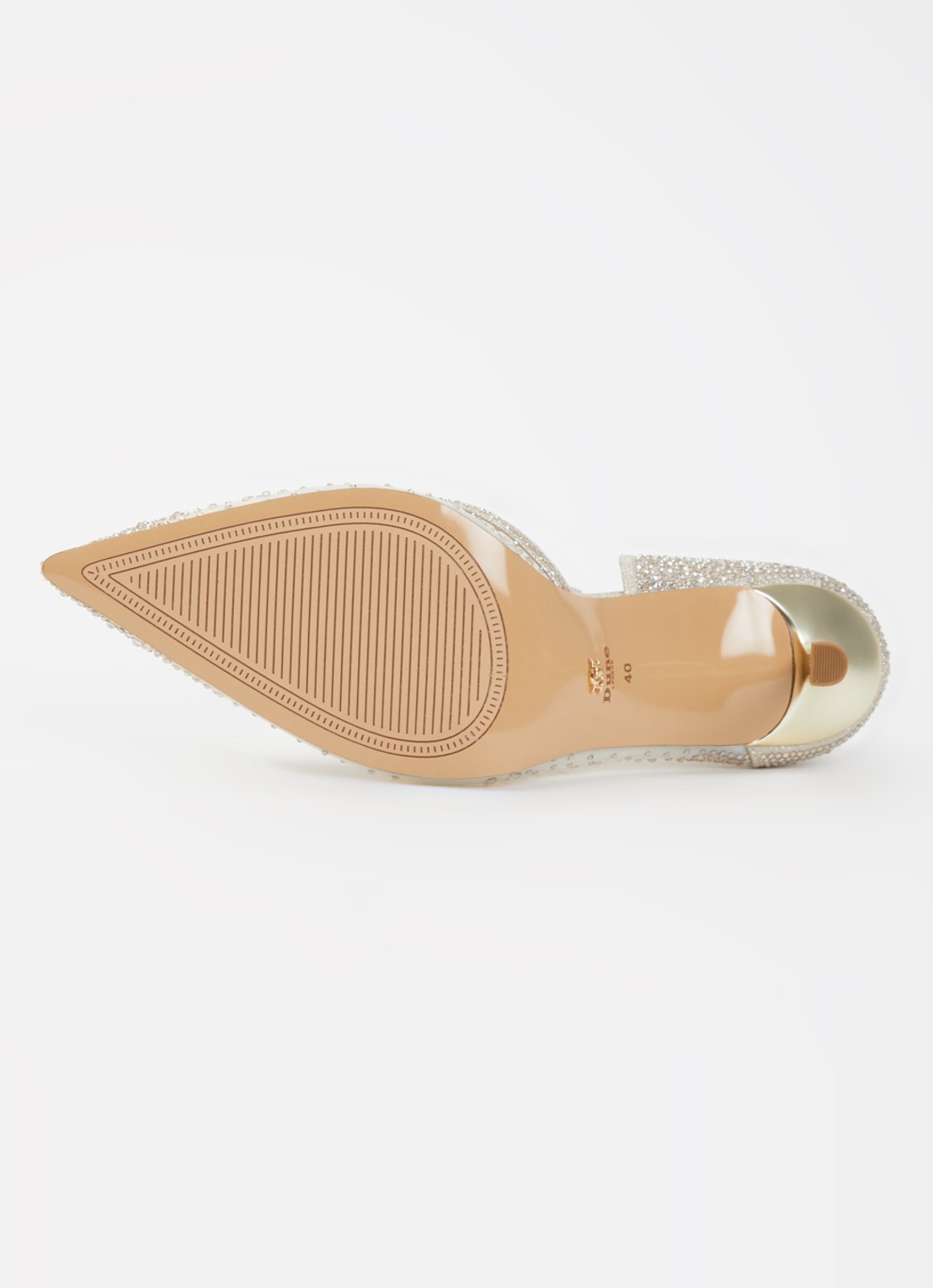 Dune London Cristelle pump van mesh met strass - detail 3 goud