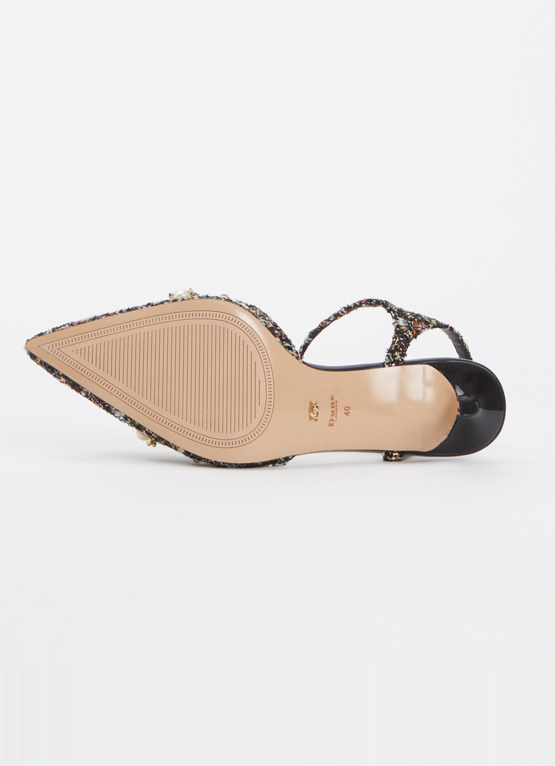 Dune London Cultivating sandalette met tweed-look - detail 5 zwart