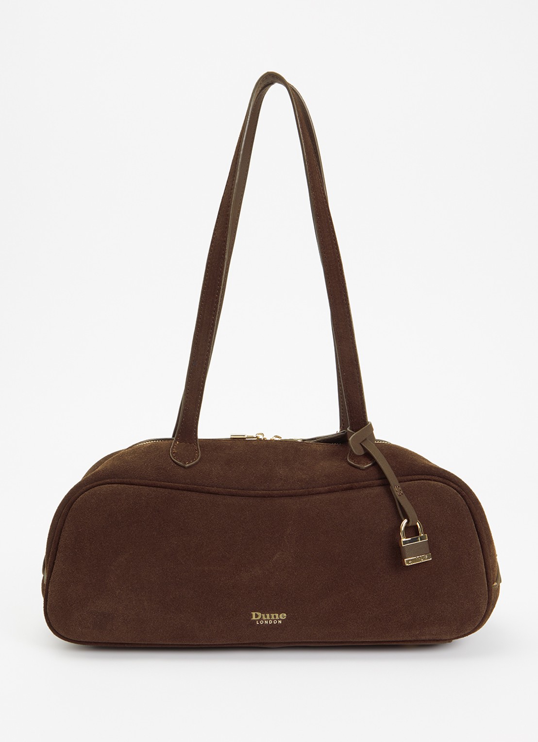Dune London Day schoudertas van leer - voorkant 5 bruin
