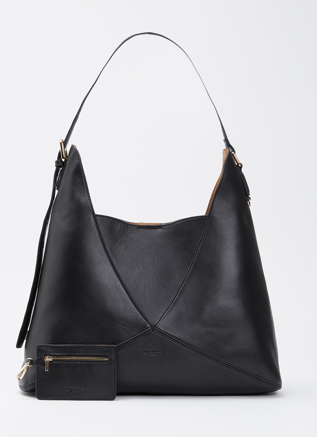 Dune London Dearest schoudertas van suède - voorkant 5 zwart