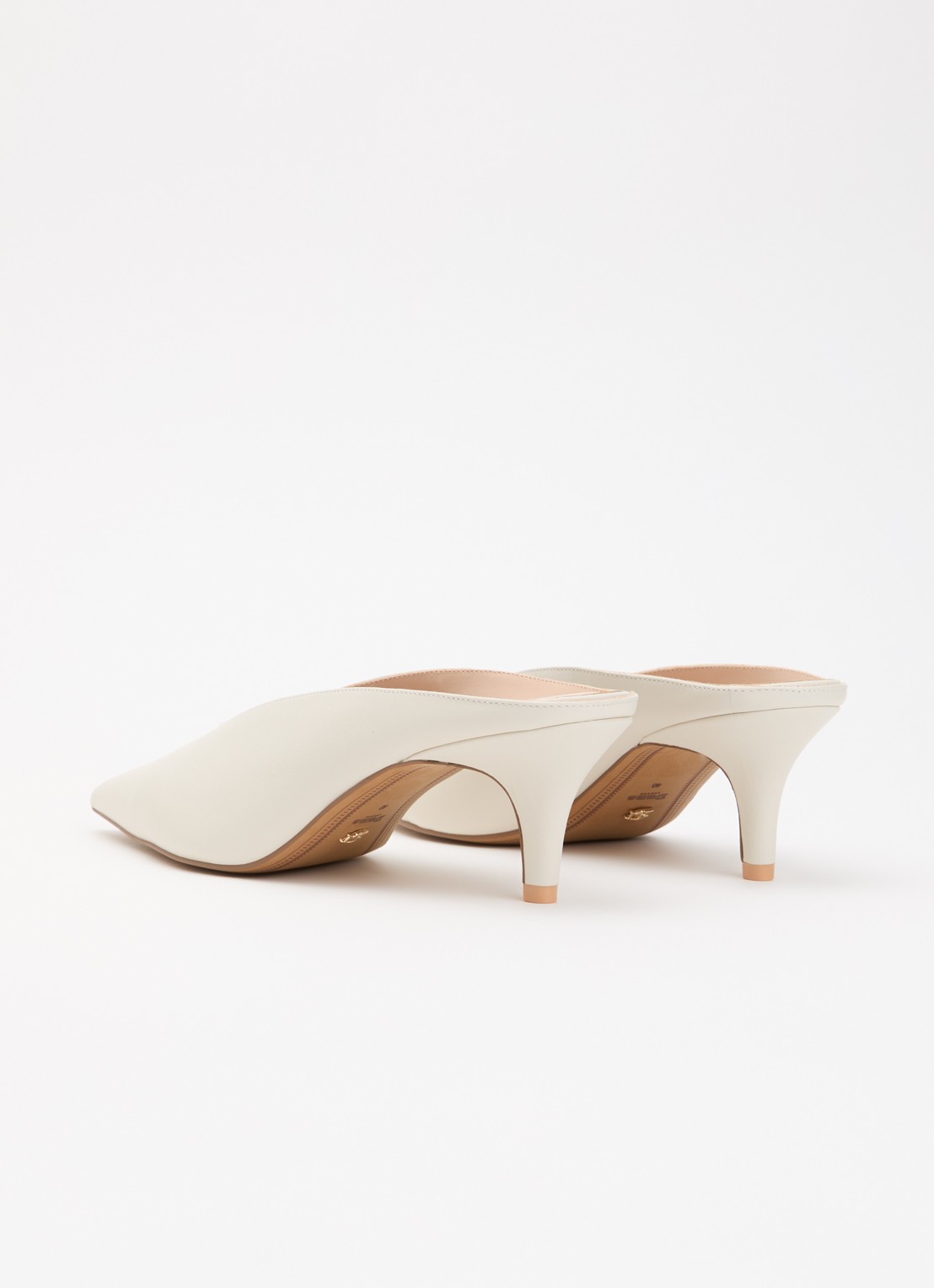 Dune London Decisive muiltje van leer - achterkant creme