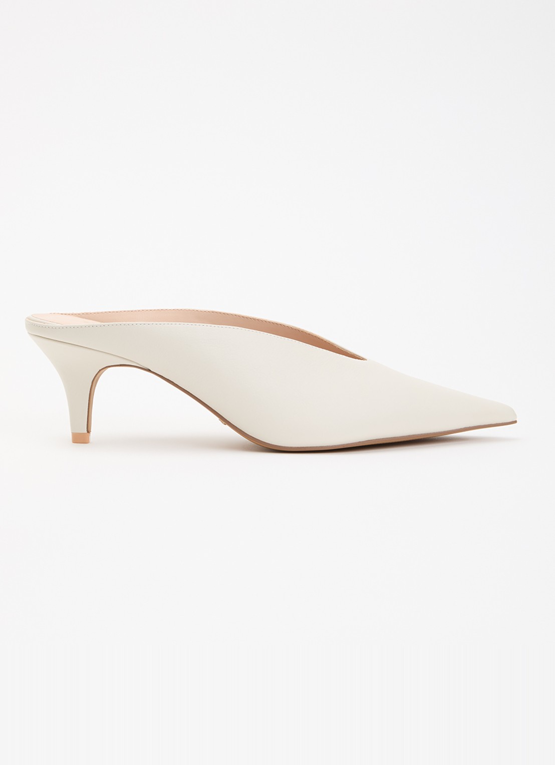 Dune London Decisive muiltje van leer - voorkant 2 creme