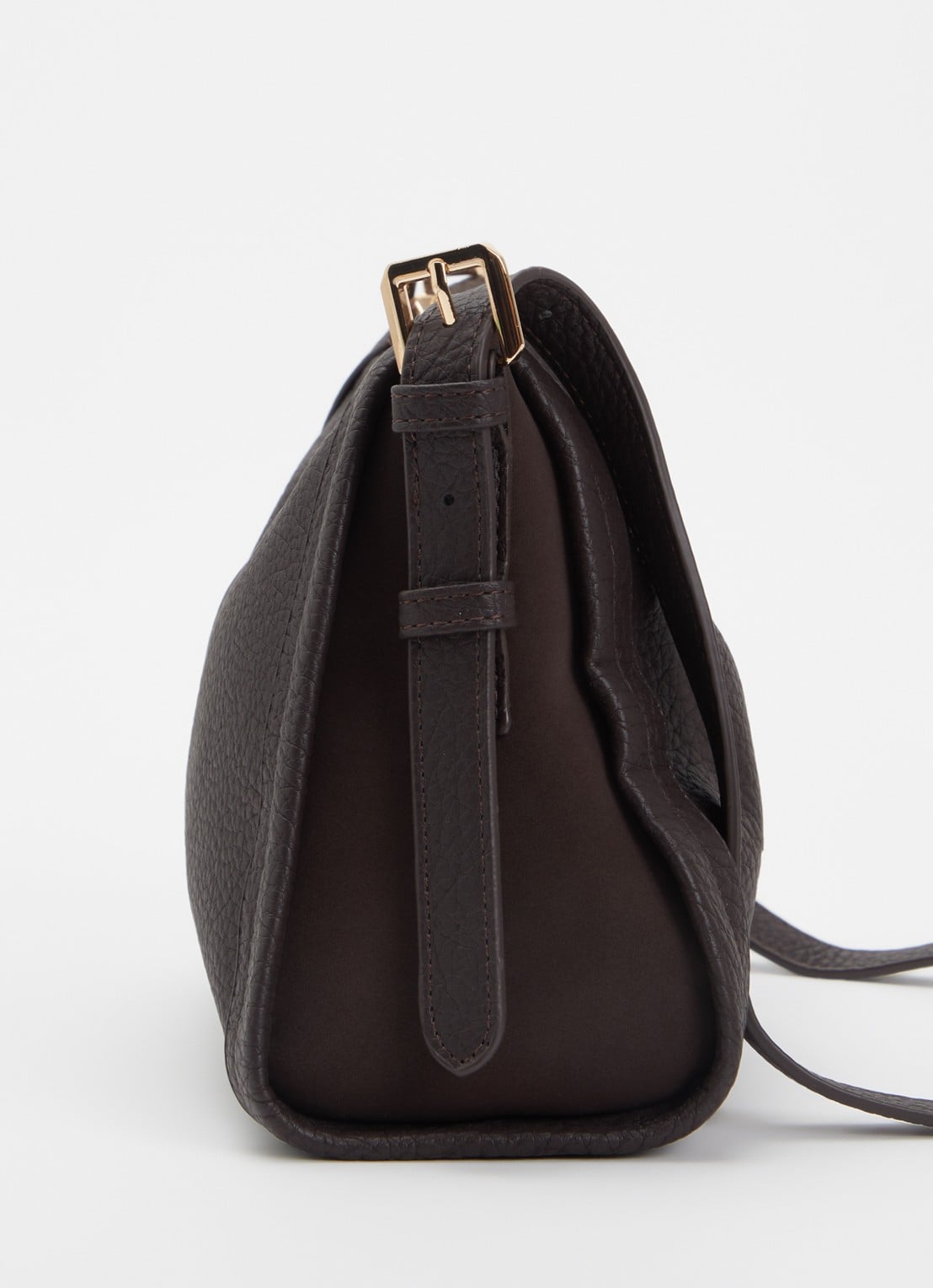Dune London Declare crossbodytas met verstelbare schouderriem - detail 2 donkerbruin