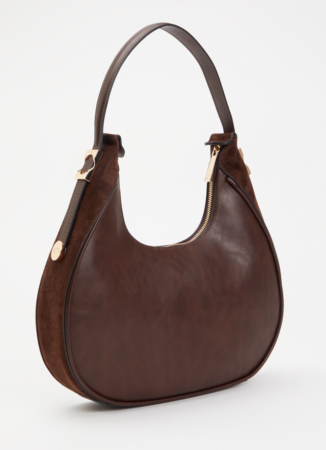 Dune London Dedicated schoudertas met logo - achterkant bruin