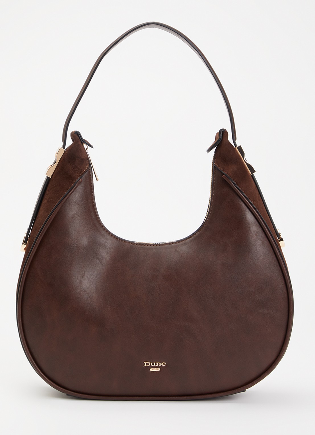 Dune London Dedicated schoudertas met logo - voorkant 2 bruin