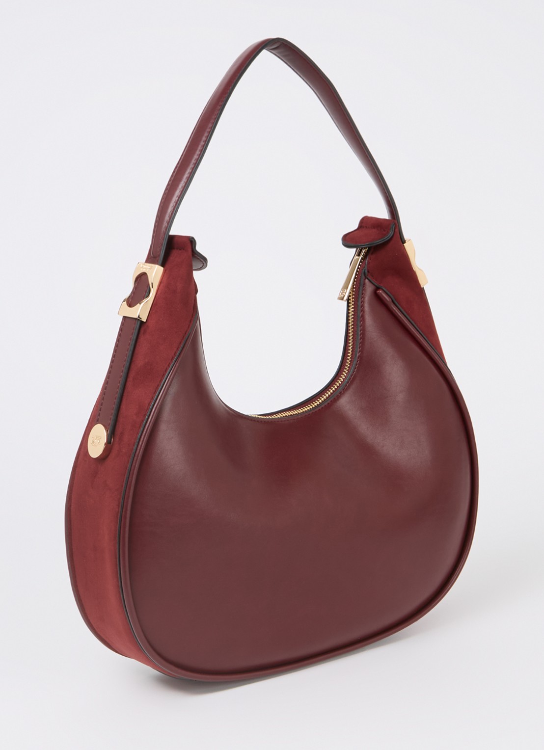Dune London Dedicated schoudertas met logo - achterkant bordeauxrood