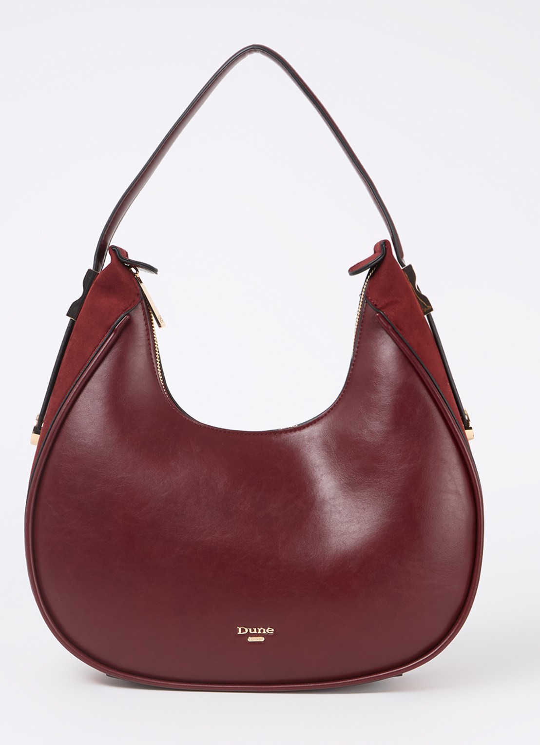 Dune London Dedicated schoudertas met logo - voorkant 2 bordeauxrood