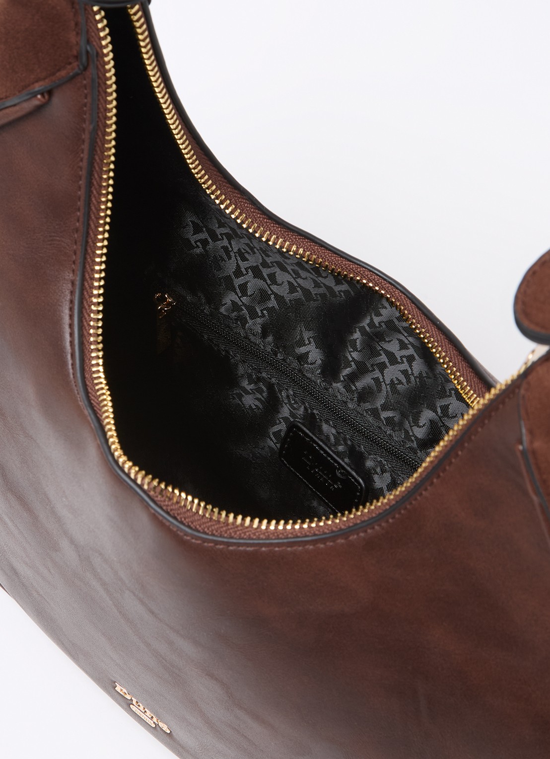 Dune London Dedicated schoudertas met logo - detail 4 donkerbruin