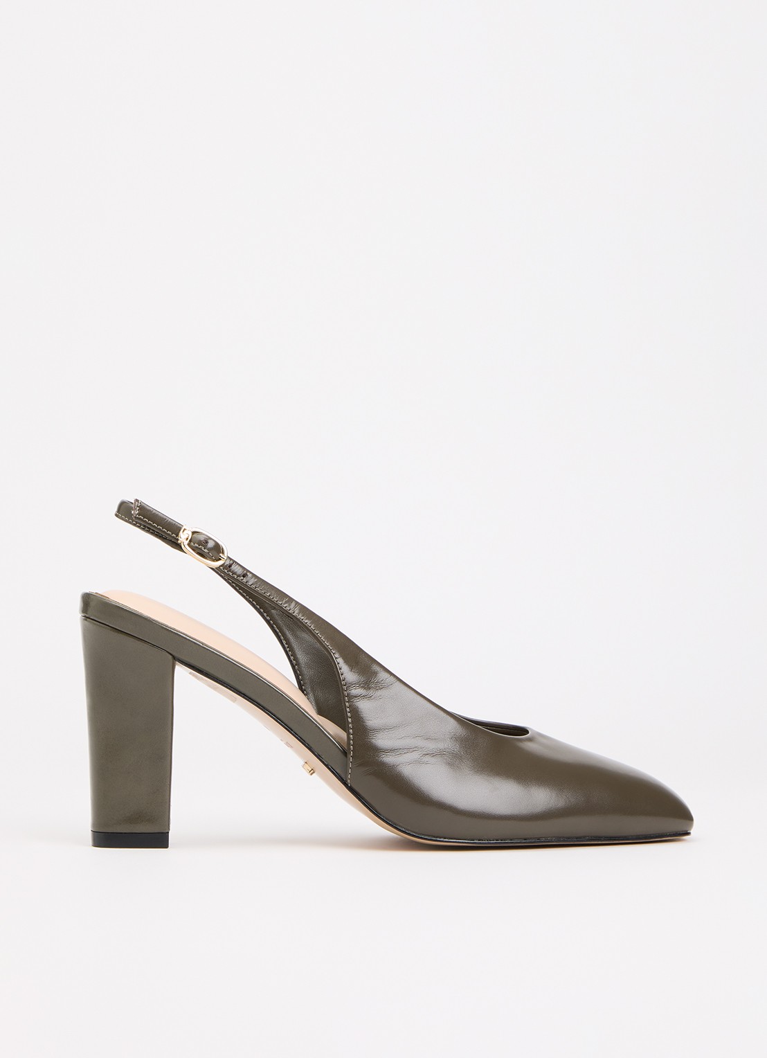 Dune London Defining slingback van leer - voorkant 4 bronsgroen
