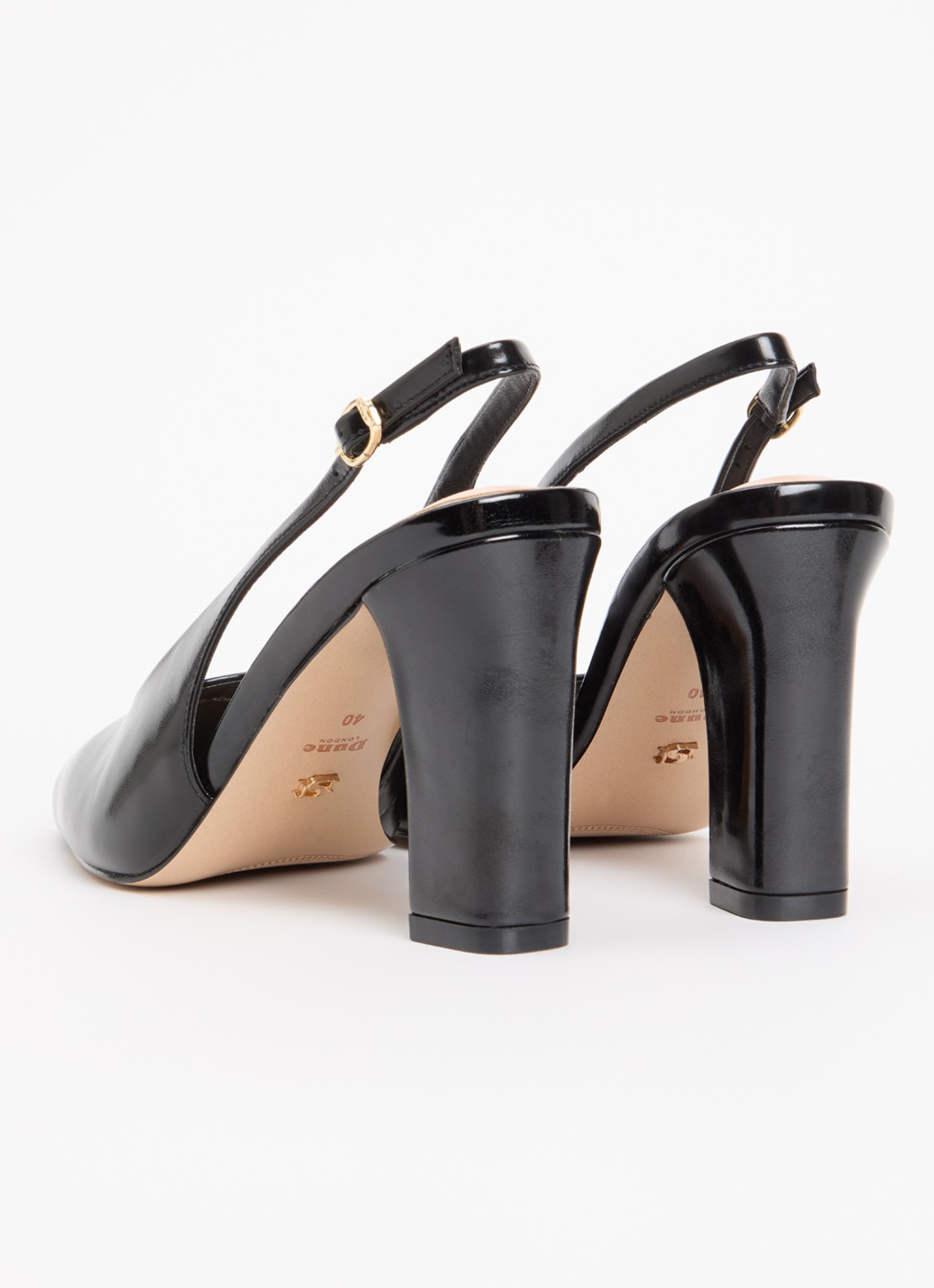 Dune London Defining slingback van leer - achterkant zwart