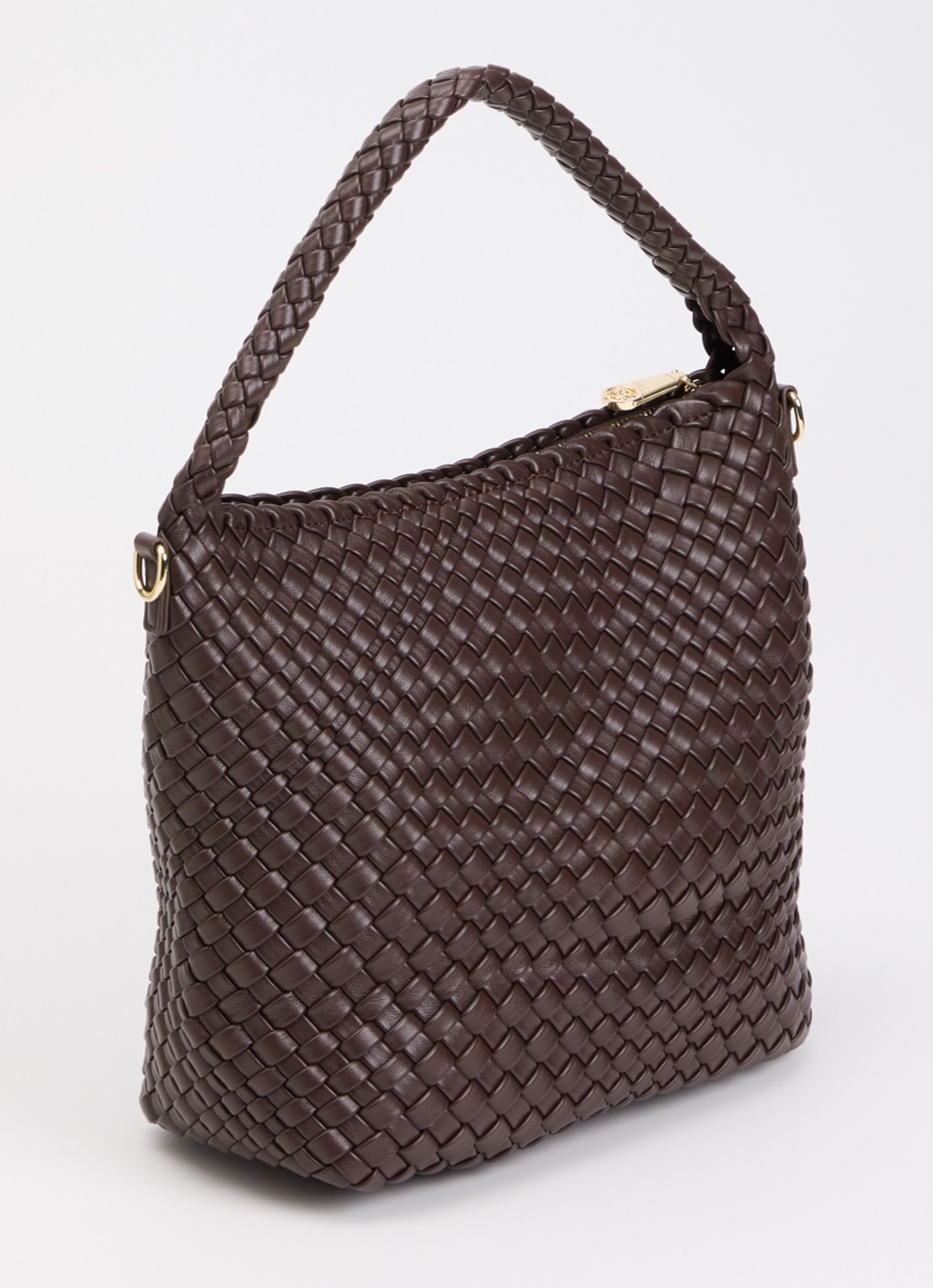 Dune London Deliberate M handtas met afneembare schouderriem en uitneembaar etui - achterkant roodbruin