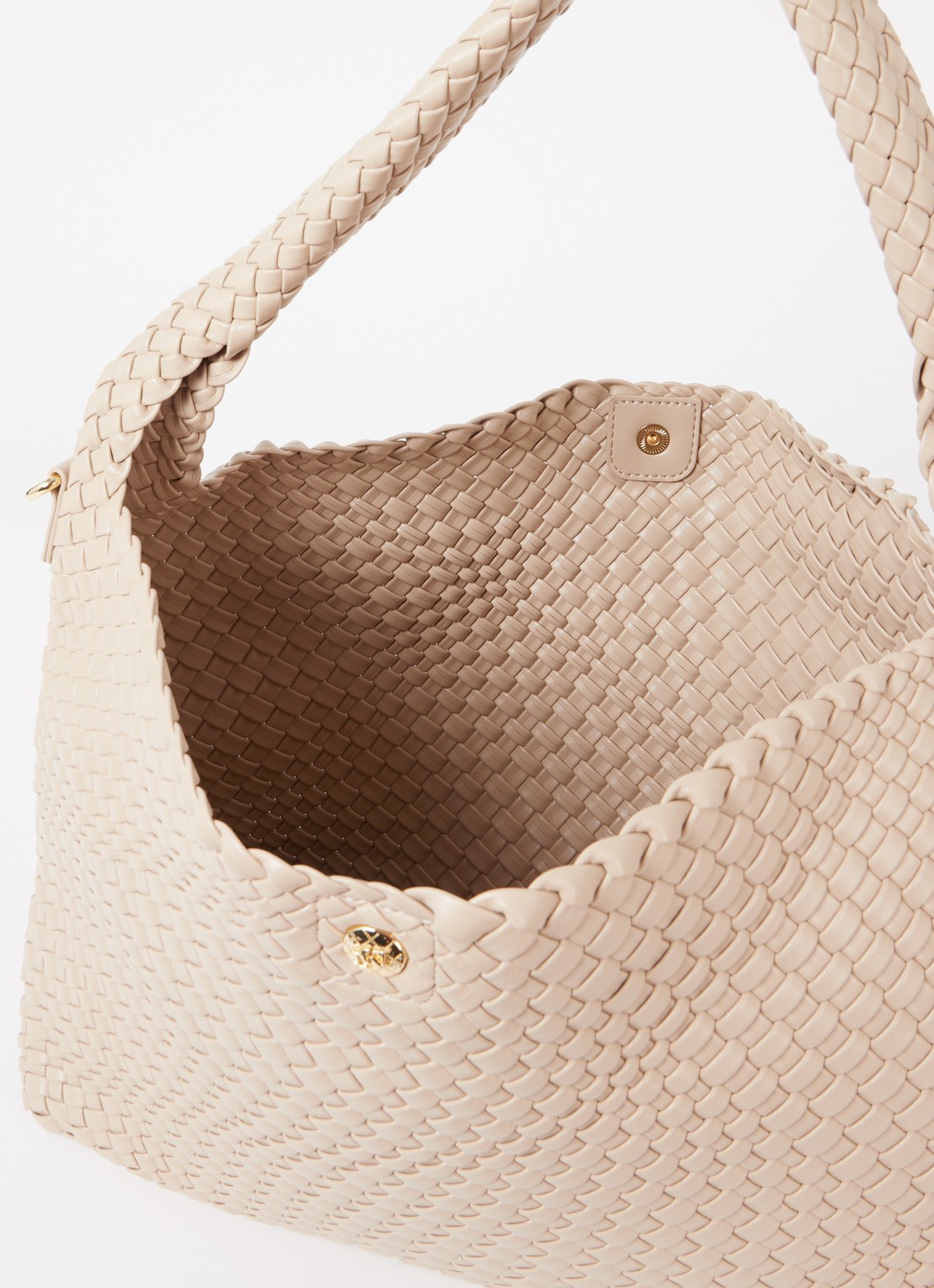 Dune London Deliberate schoudertas met gevlochten detail en uitneembaar etui - detail 3 beige