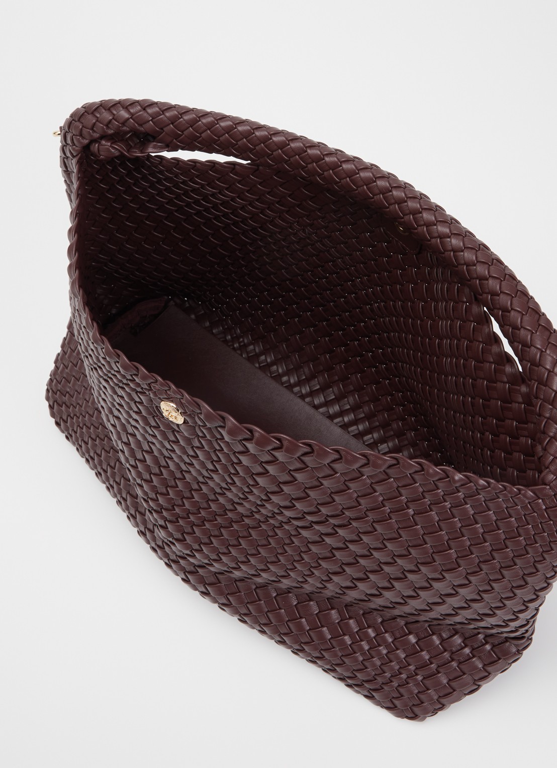Dune London Deliberate schoudertas met gevlochten detail en uitneembaar etui - detail aubergine