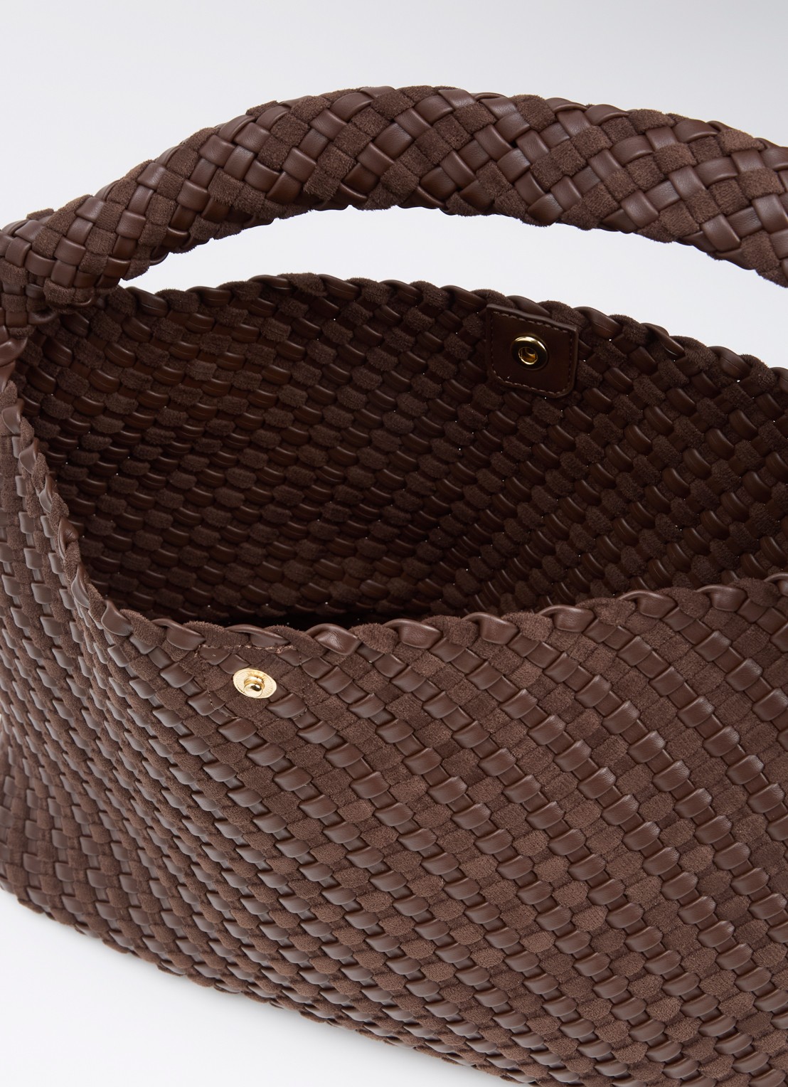 Dune London Deliberate schoudertas met gevlochten detail en uitneembaar etui - detail 2 hazelnootbruin