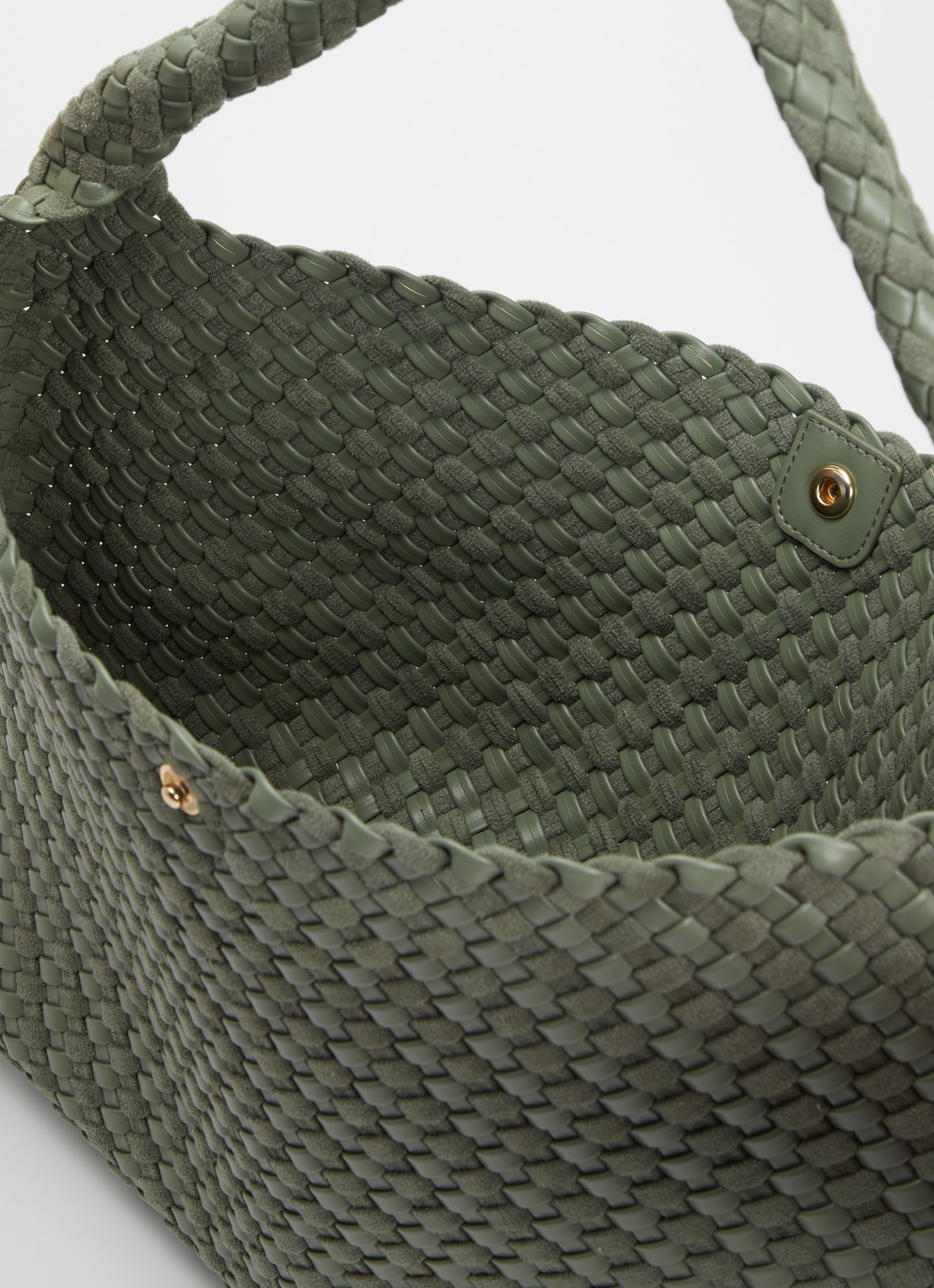 Dune London Deliberate schoudertas met gevlochten detail en uitneembaar etui - detail 3 groen