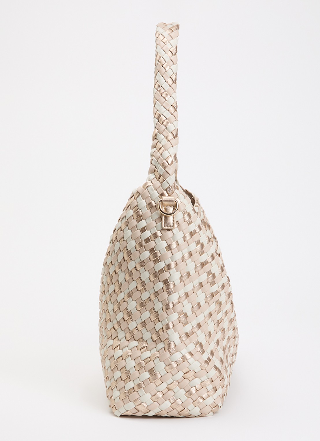 Dune London Deliberate schoudertas met gevlochten detail en uitneembaar etui - detail 3 creme